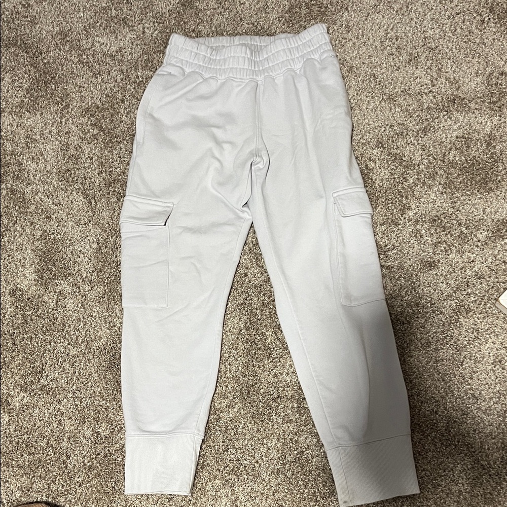 Women’s White Cargo Joggers